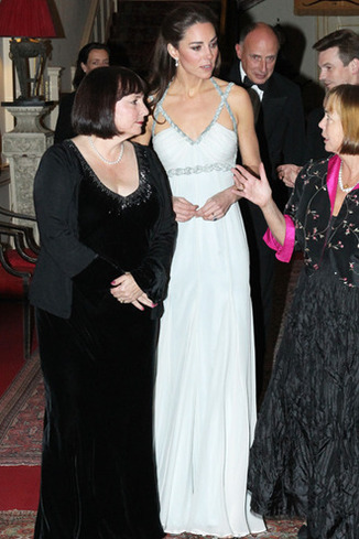 LONDON, UNITED KINGDOM - OCTOBER 26:  In this handout photo provided by Clarence House, Catherine, Duchess of Cambridge speaks to guests as she attends an event in support of the 'In Kind Direct' charity at Clarence House on October 26, 2011 in London, United Kingdom. The event was the Duchess of Cambridge's first solo engagement. (Photo by Paul Burns/Clarence House via Getty Images)